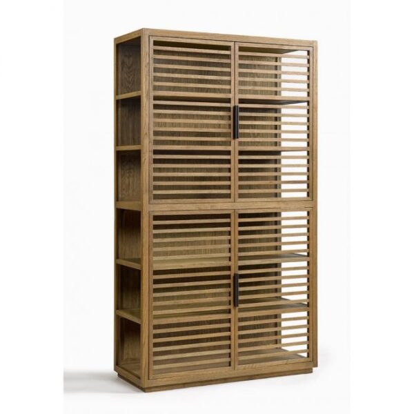 Vitrina de Roble con Puertas de Listones