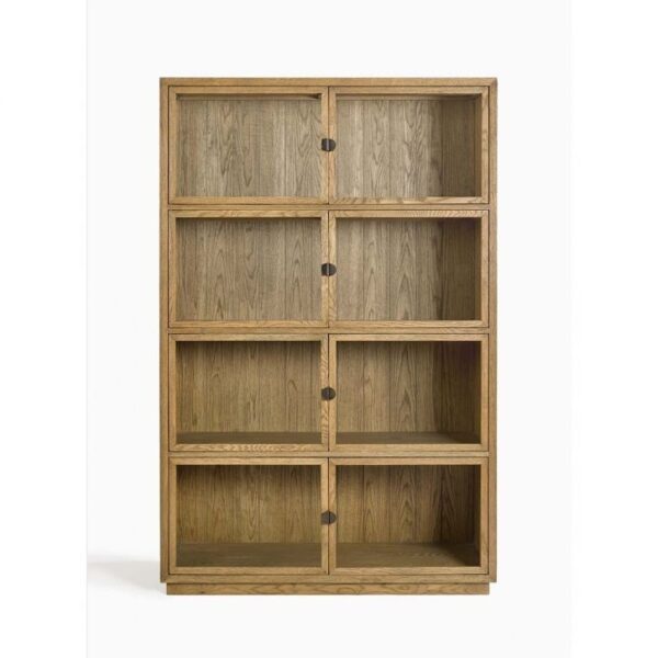 Vitrina de Roble Natural con Puertas de Cristal - Imagen 2