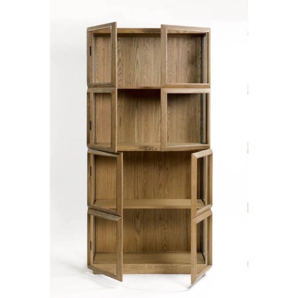 Vitrina de Roble Natural con Puertas de Cristal - Imagen 4