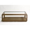 Mesa de Centro Rectangular en Roble Natural y Cristal - Imagen 2