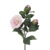 Tallo de Camelia Artificial Rosa con Capullos