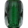 Portavelas de Cristal Estriado Verde