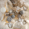 Bola Navideña Cristal Leopardo Beige/Gris Grande - Imagen 2