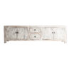 Mueble de Televisión Blanco Envejecido de Estilo Oriental
