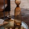 Botella Decorativa de Cristal Ámbar con Tapón Esférico - Imagen 3