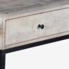 Consola de madera natural con base metálica - Imagen 3