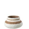 Jarrón de Terracota con Diseño a Rayas