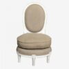 Sillón Pequeño de Estilo Clásico en Madera Decapada y Lino - Imagen 2