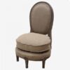 Sillón Pequeño Clásico en Madera Natural y Lino