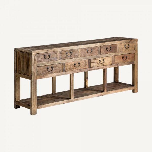 Consola de Madera Reciclada con Ocho Cajones - Imagen 2