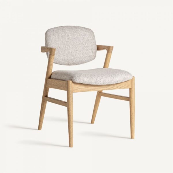 Silla de Fresno Natural con Respaldo y Asiento Tapizado