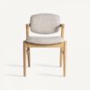 Silla de Fresno Natural con Respaldo y Asiento Tapizado - Imagen 2