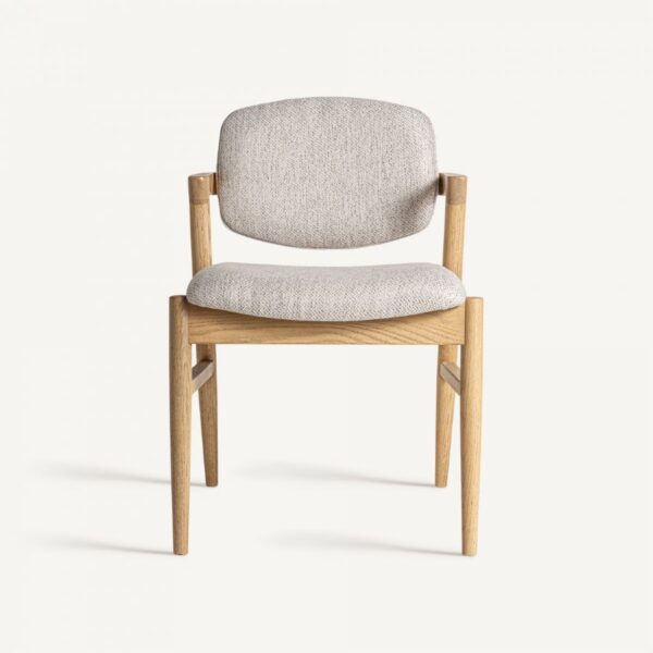 Silla de Fresno Natural con Respaldo y Asiento Tapizado - Imagen 2