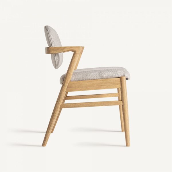 Silla de Fresno Natural con Respaldo y Asiento Tapizado - Imagen 3