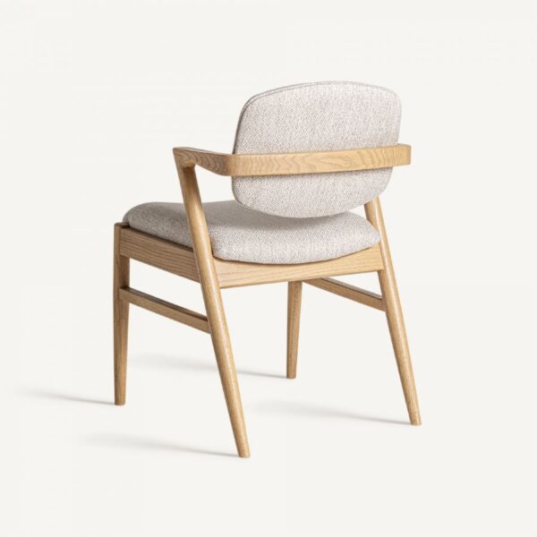 Silla de Fresno Natural con Respaldo y Asiento Tapizado - Imagen 4