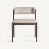 Silla de Fresno Oscuro con Asiento y Respaldo Tapizado - Imagen 2
