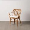 Silla de Ratán con Cojín Tapizado en Blanco - Imagen 2