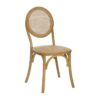 Silla de Madera Natural y Ratán con Respaldo Ovalado