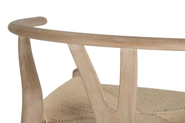 Silla de Madera Natural Grisáceo y Asiento Trenzado - Imagen 5