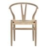 Silla de Madera Natural Grisáceo y Asiento Trenzado