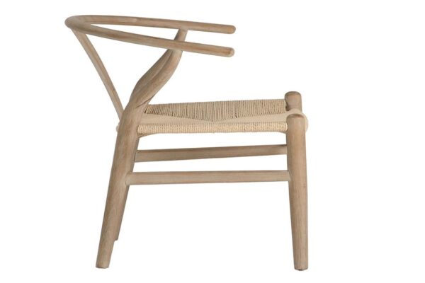 Silla de Madera Natural Grisáceo y Asiento Trenzado - Imagen 3