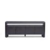 Mueble de TV de Roble Oscuro con Diseño Curvo y Tiradores Metálicos - Imagen 2