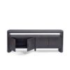 Mueble de TV de Roble Oscuro con Diseño Curvo y Tiradores Metálicos - Imagen 3