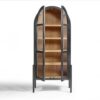 Vitrina de Roble Negro con Puertas de Cristal y Diseño Arqueado - Imagen 3