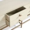 Mueble de TV en Roble Blanco con Estructura Metálica Dorada - Imagen 3