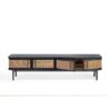 Mueble de TV de Roble Oscuro y Ratán - Imagen 3