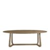 Mesa de Comedor Ovalada en Roble Natural Oscuro de 200 cm
