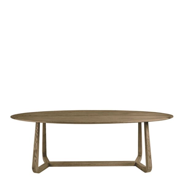 Mesa de Comedor Ovalada en Roble Natural Oscuro de 200 cm