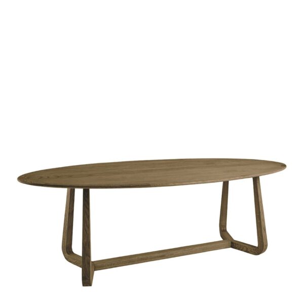 Mesa de Comedor Ovalada en Roble Natural Oscuro de 230 cm - Imagen 2