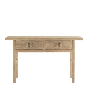 Consola de Madera de Olmo Reciclado con 2 Cajones