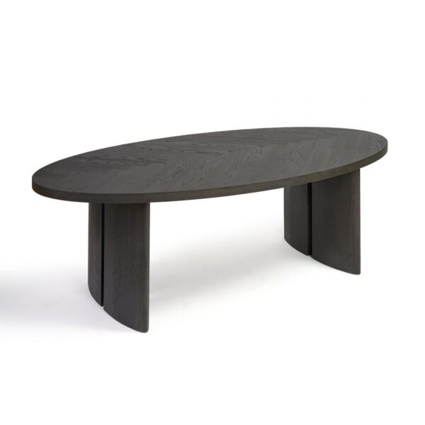 Mesa de Comedor Ovalada en Roble Negro de 218 cm