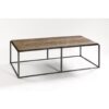 Mesa de Centro Rectangular con Estructura Metálica y Sobre de Roble en Espiga - Imagen 3