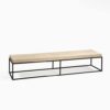 Mesa de Centro Rectangular en Roble Blanqueado y Metal Negro
