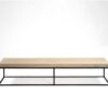 Mesa de Centro Rectangular en Roble Blanqueado y Metal Negro - Imagen 2