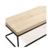 Mesa de Centro Rectangular en Roble Blanqueado y Metal Negro - Imagen 3