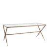 Mesa de Comedor Rectangular en Latón Dorado y Cristal de 185 cm - Imagen 2