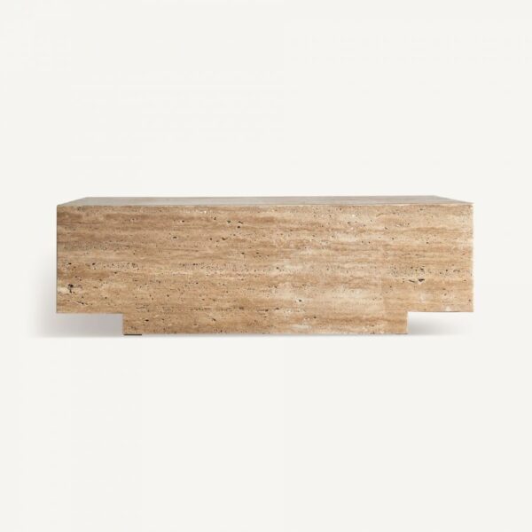 Mesa de Centro Rectangular en Travertino Natural