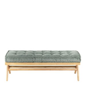 Banco de Madera con Cojín Verde