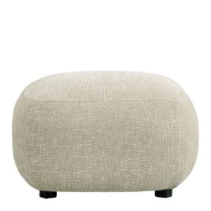 Pouf Tapizado en Tejido Jacquard de Terciopelo Color Arena