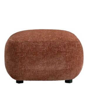 Pouf Tapizado en Tejido Jacquard de Terciopelo Color Terracota Rosado